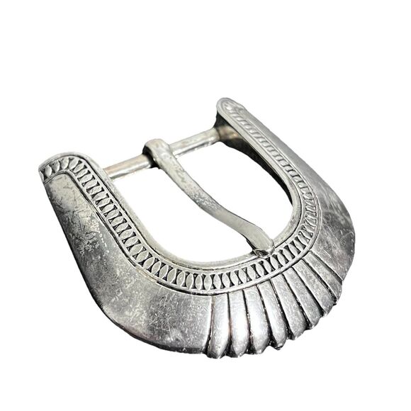 Vintage Unisex Western Belt Buckle Silver - Picture 1 of 5